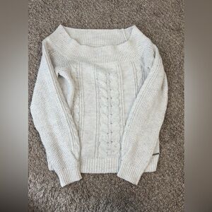 Abercrombie and Fitch Off The Shoulder Cable Knit Sweater
